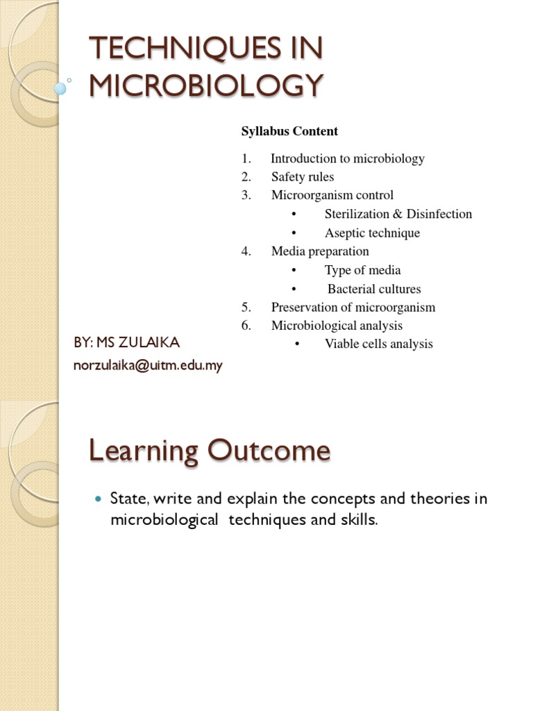 Techniques in Microbiology Zulaika | PDF | Growth Medium ...