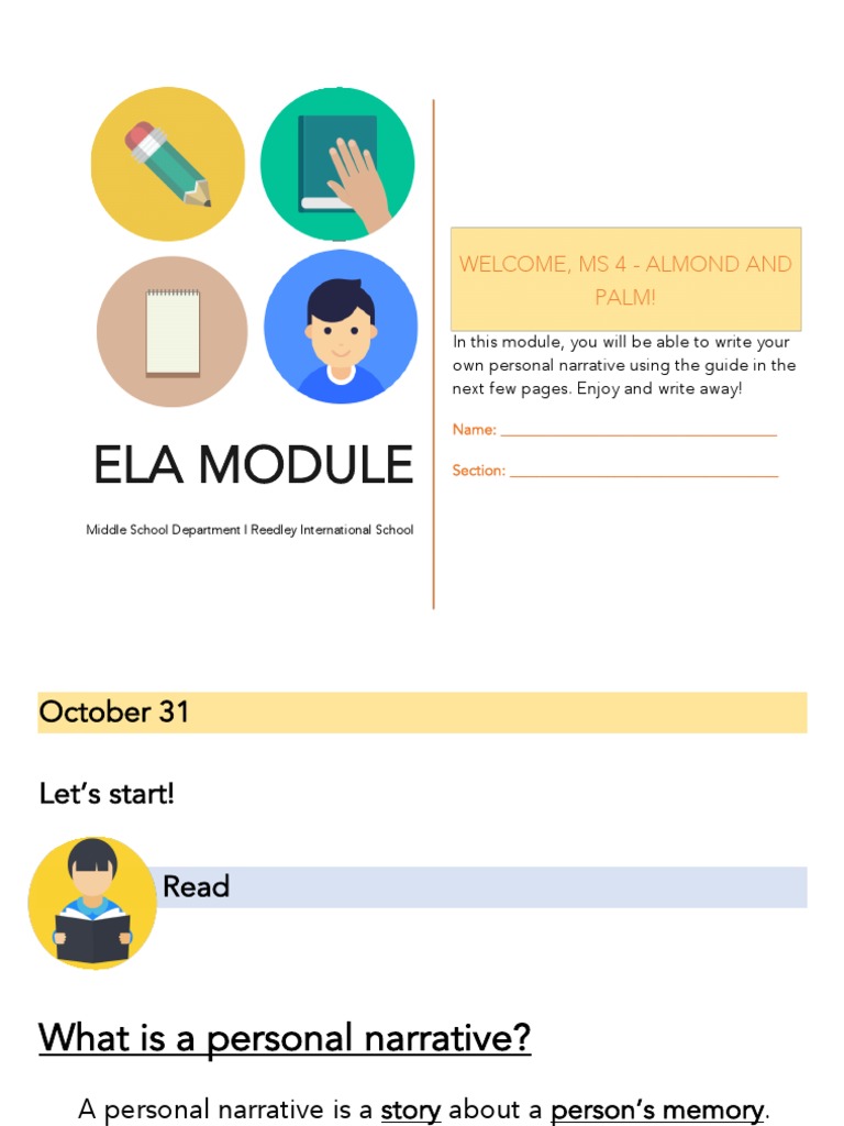ELA Module MS4 | PDF | Writers | Narrative