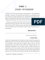 Business Ownership: Topic 2