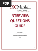 Interview Questions Guide: Prepared by Graduate Career Services USC Marshall School of Business