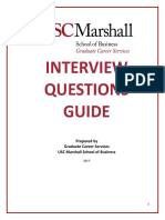 Interview Questions Guide: Prepared by Graduate Career Services USC Marshall School of Business