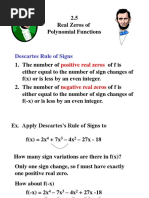 2.5 Real Zeros of Polynomial Functions: Descartes Rule of Signs