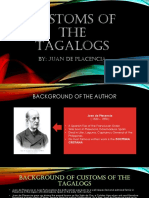 Customs of THE Tagalogs: By: Juan de Placencia