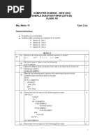 Computer Science - New (083) Sample Question Paper (2019-20) Class-Xii