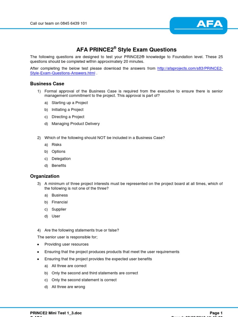 PRINCE2Foundation Online Test