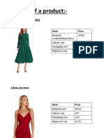 Pricing of A Product:-: 1. Fit and Flare Dress