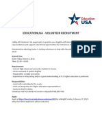 2019 EducationUSA SpringFair Volunteer Recruitment