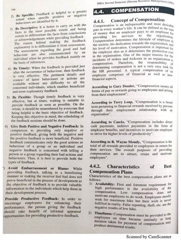 Compensation Notes | PDF