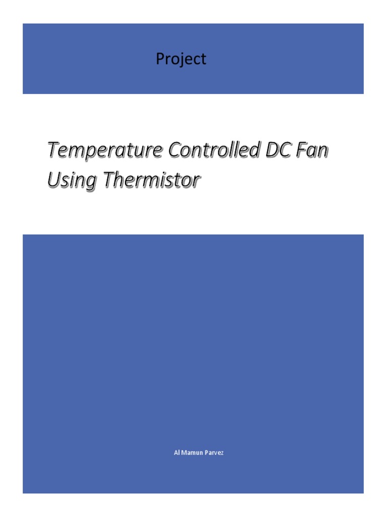 Temperature Controlled DC Fan Using Ther PDF Operational Amplifier