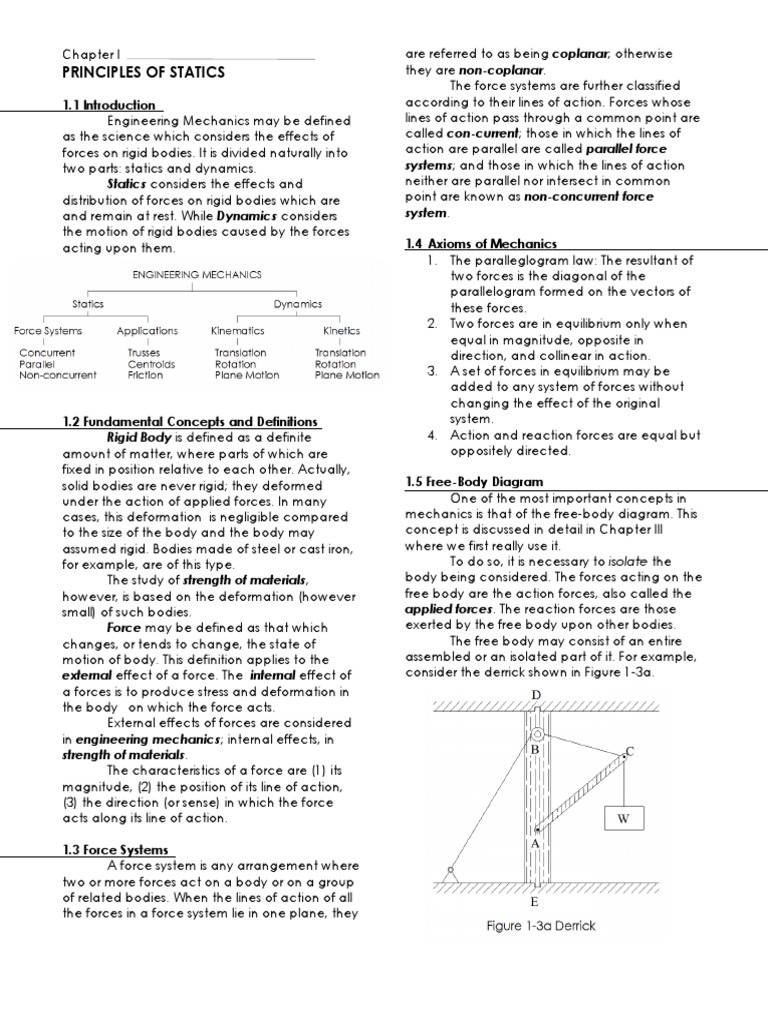 Principles of Statics Overview | PDF | Force | Euclidean Vector