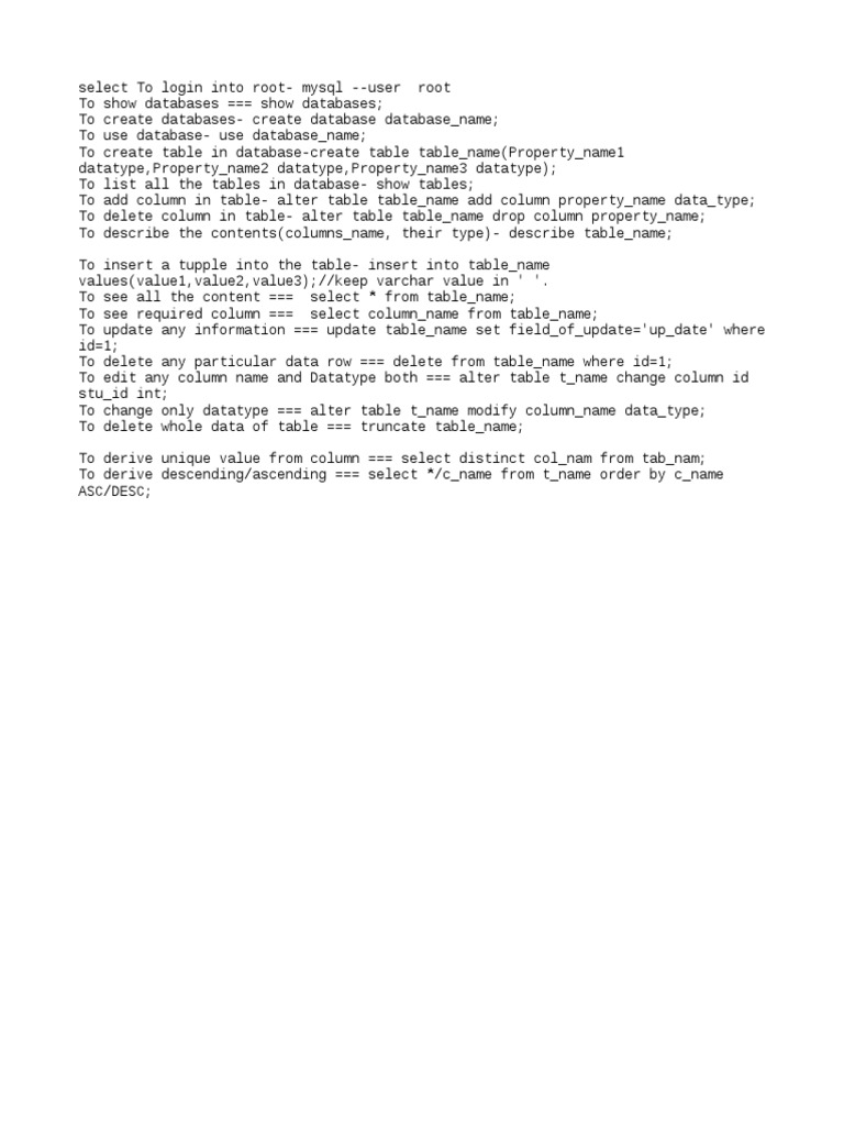 Basic Commands
