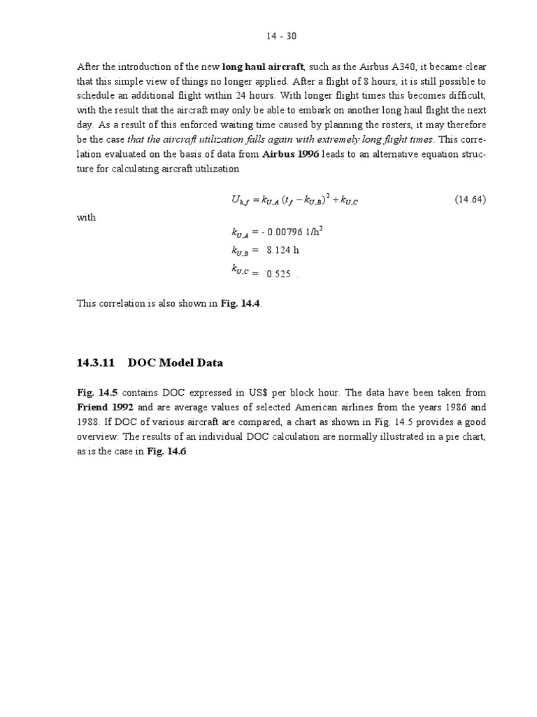 Aircraft Utilization and DOC Analysis | PDF