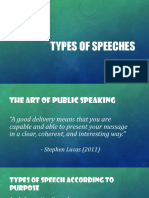 Types of Speeches and Delivery Styles