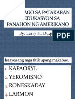 Pagbabago Sa Patakaran NG Edukasyon Sa Panahon NG