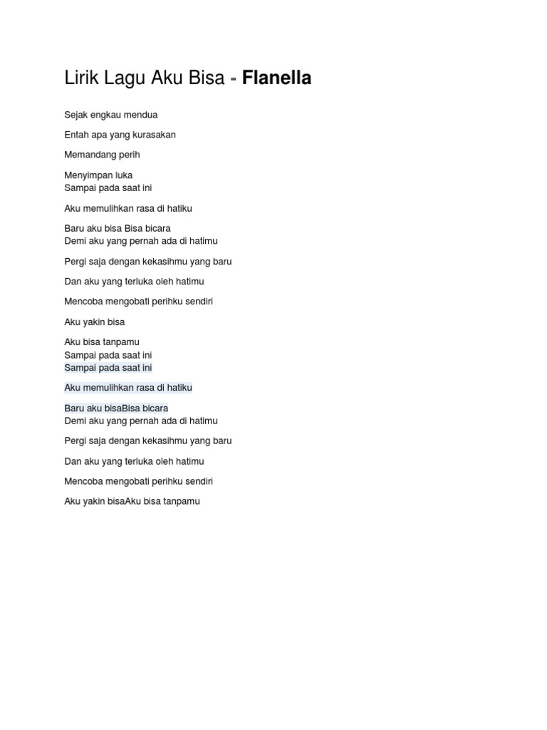 Kunci Lirik Lagu Pdf
