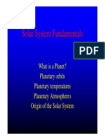 Solar System Fundamentals: Planets, Orbits, Properties