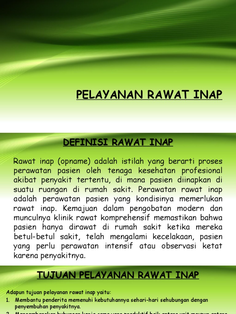 Pelayanan Rawat Inap di Rumah Sakit | PDF | Sains & Matematika