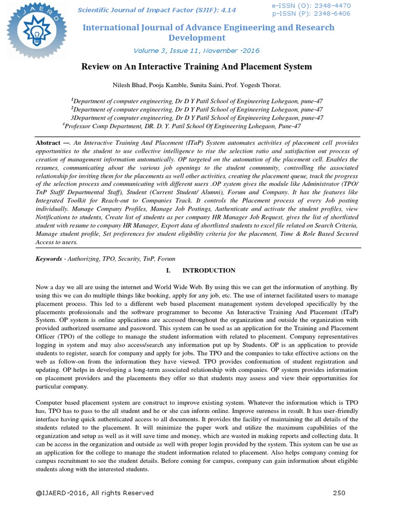 Interactive Training and Placement System | PDF | Internet Forum | Internet
