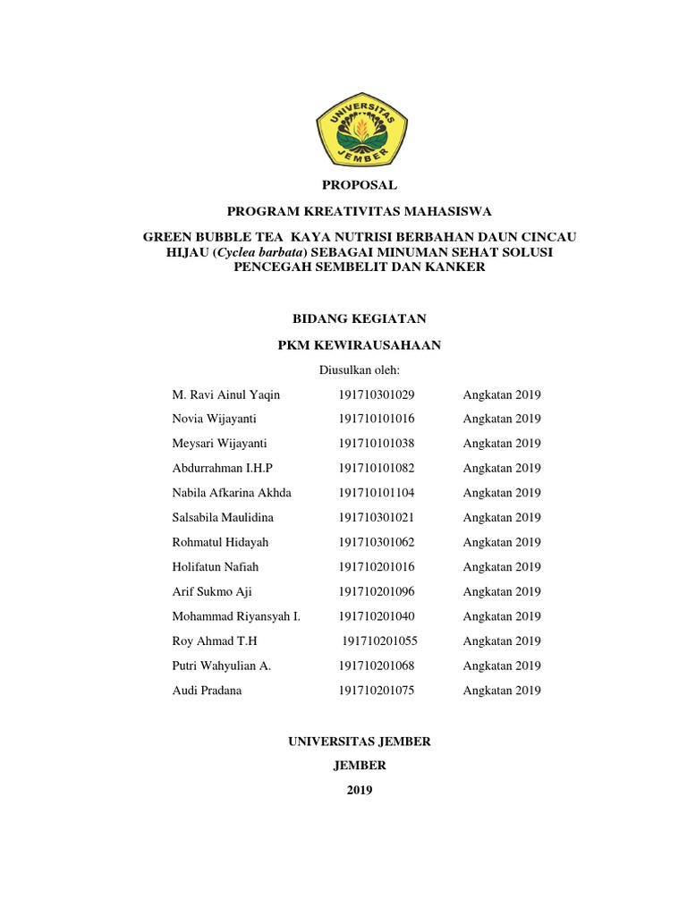 Proposal PKM K | PDF