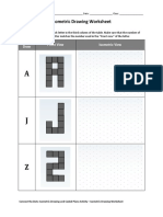 Isometric Drawing Worksheet: Letter To Draw Front View Isometric View