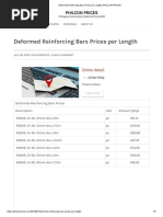 Deformed Reinforcing Bars Prices Per Length - PHILCON PRICES