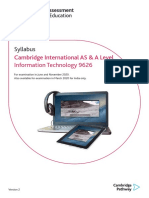 Syllabus: Cambridge International AS & A Level Information Technology 9626