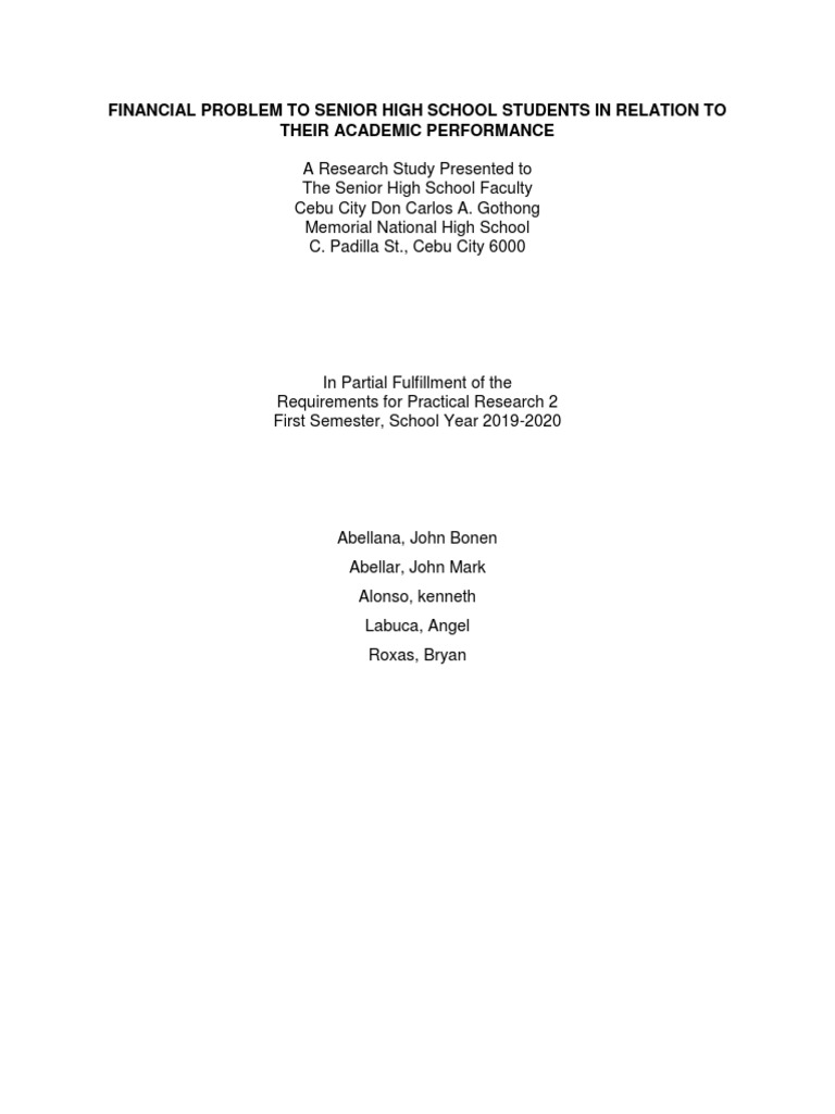 Financial Issues Impacting HUMSS Students | PDF | Poverty | Poverty ...