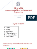 GE 201/203 Introduction To Materials Science and Engineering