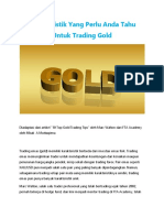 Karakteristik Yang Perlu Anda Tahu Untuk Trading Gold