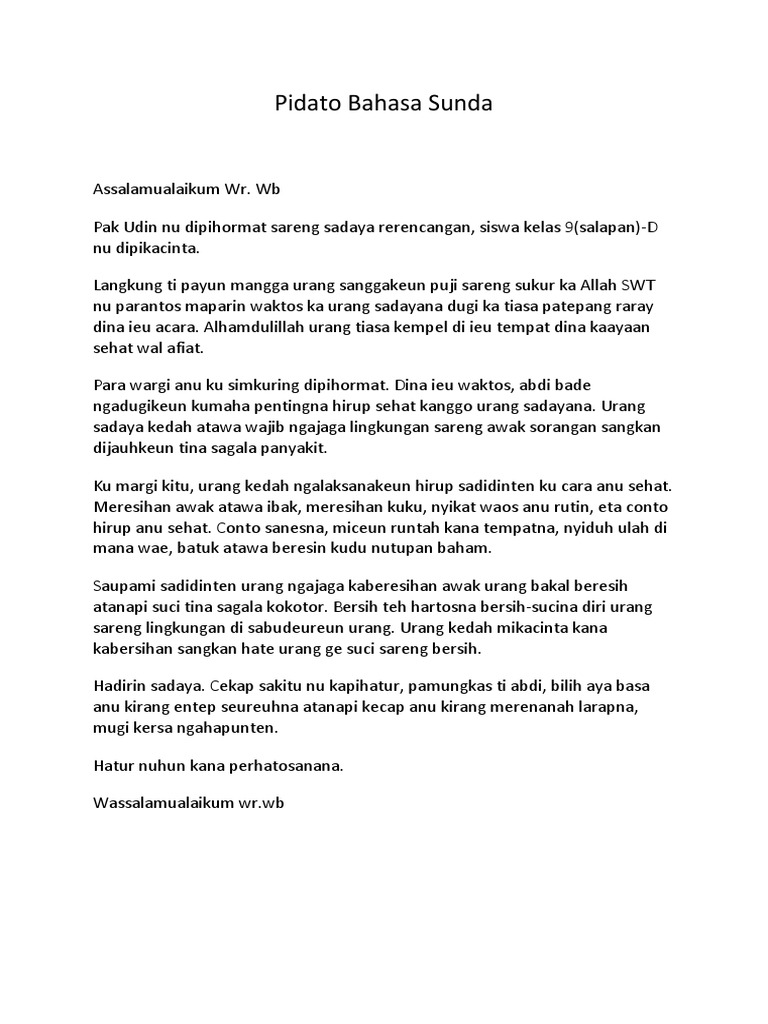 Pidato Bahasa Sunda