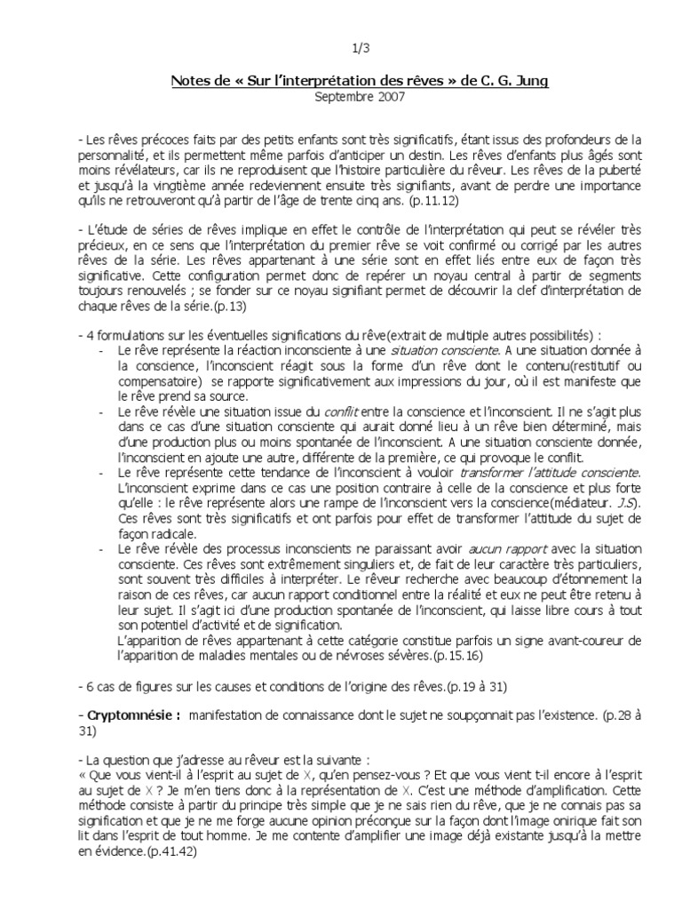 Interprétation Des Rêves De A à Z Pdf L'Interpretation Des Rêves de C.G. Jung | PDF | Rêve | Conscience