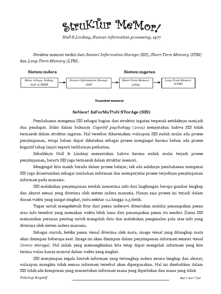 Struktur Memori: SIS, STM, LTM | PDF | Sains & Matematika | Teknologi ...