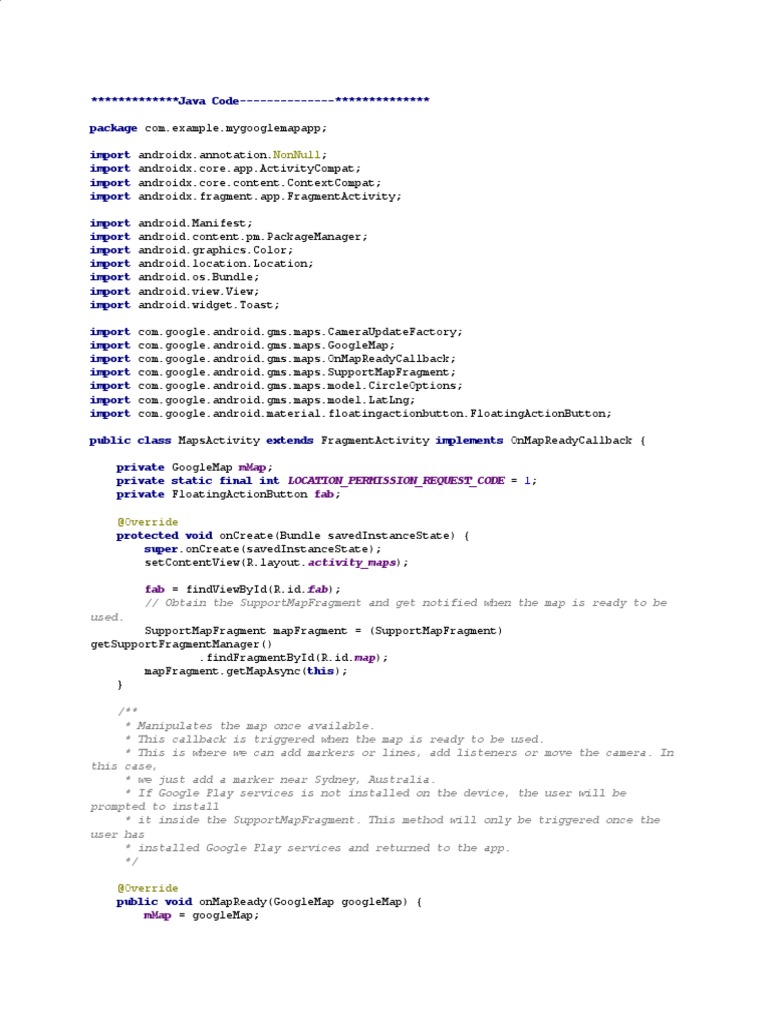 Implementing SupportMapFragment in Java | PDF | Computing Platforms ...