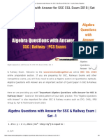 Algebra Questions With Answer For SSC CGL Exam 2018 - Set - 1