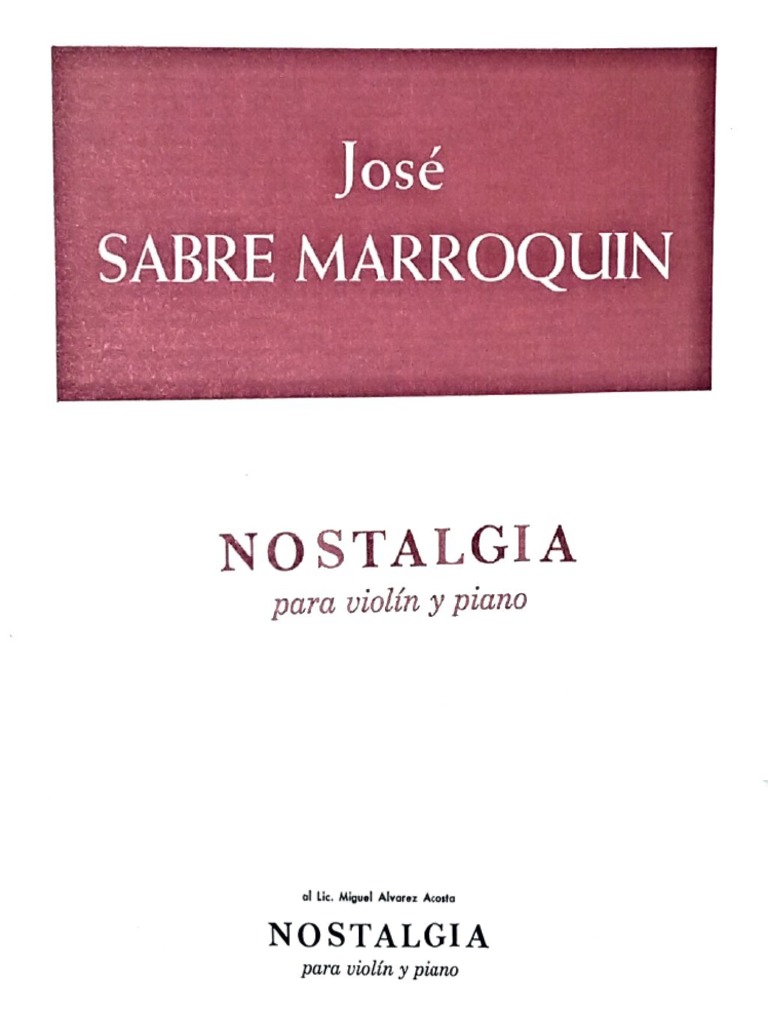 Nostalgia José Sabré Marroquín PDF