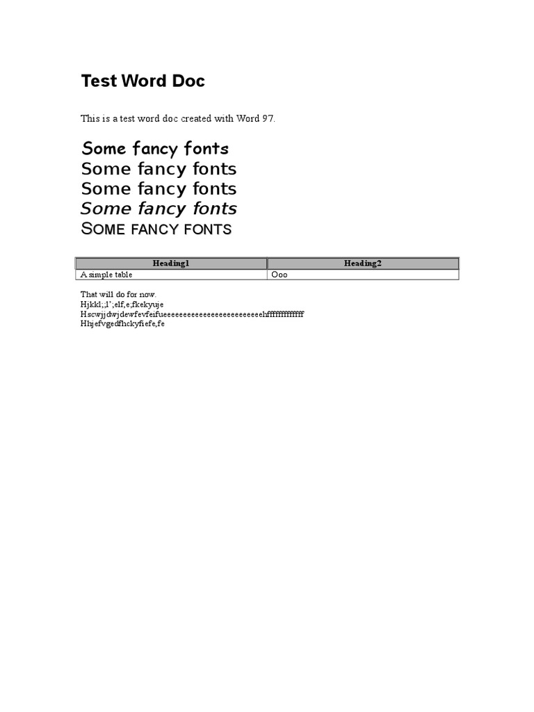 Test Document with Fancy Fonts | PDF