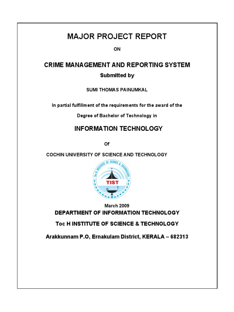 Crime Management Reporting System PDF | PDF | Microsoft Sql Server ...