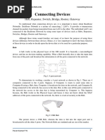 Connecting Devices Hub Repeater Switch Bridge Router Gateway Seminar Notes PDF