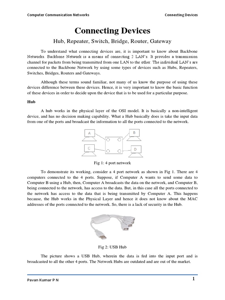Connecting Devices Hub Repeater Switch Bridge Router Gateway Seminar ...