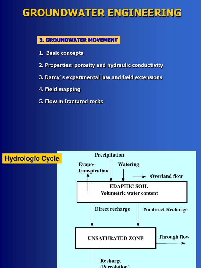 Groundwater Movement and Engineering Concepts | PDF | Aquifer | Porosity