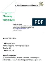 Regional Planning Techniques PDF