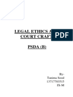 Legal Ethics and Court Craft Psda (B) : By-Tanima Sood 13717703515 Ix-M
