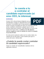 Cuánto Le Cuesta a Tu Empresa Contratar Al Candidato Equivocado