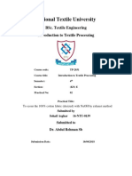 National Textile University: Bsc. Textile Engineering Introduction To Textile Processing
