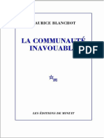 Blanchot, Maurice-La Communauté Inavouable-Éditions de Minuit (1983) PDF