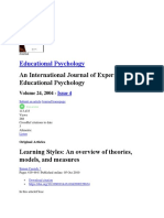 Journal Educational Psychology Learninng Style