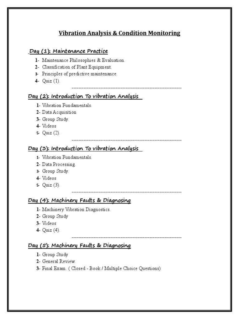 71 - Vibration Analysis & Condition Monitoring | PDF