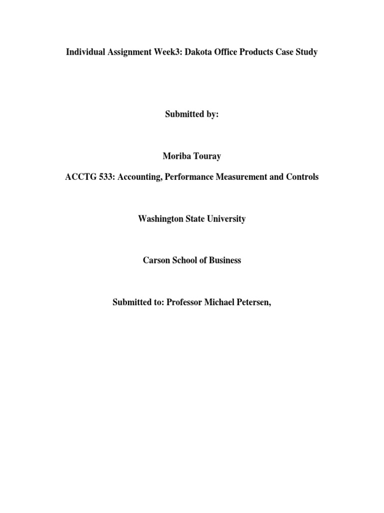 Week 3 Individual Case - Dakota Office Products Case Study | PDF | Profit  (Economics) | Cost