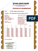 Calibration Certificate for Pak Drilling Company Machine