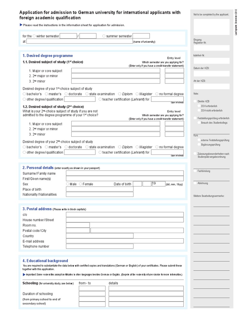 2013 05 06 Application For Admission | PDF | University And College ...